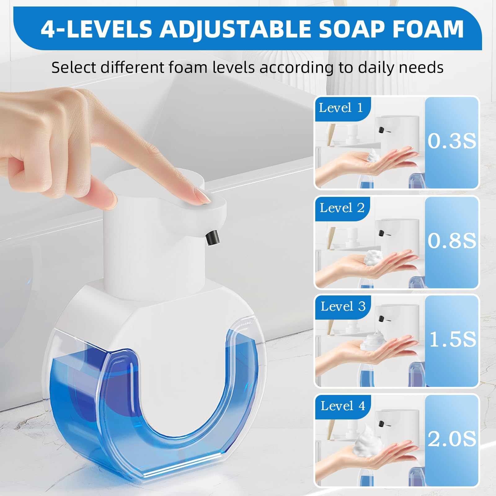 Ipefan espuma saliendo mientras manos se acercan, higiene rápida y fácil