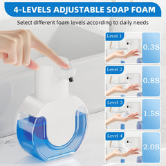 Ipefan espuma saliendo mientras manos se acercan, higiene rápida y fácil