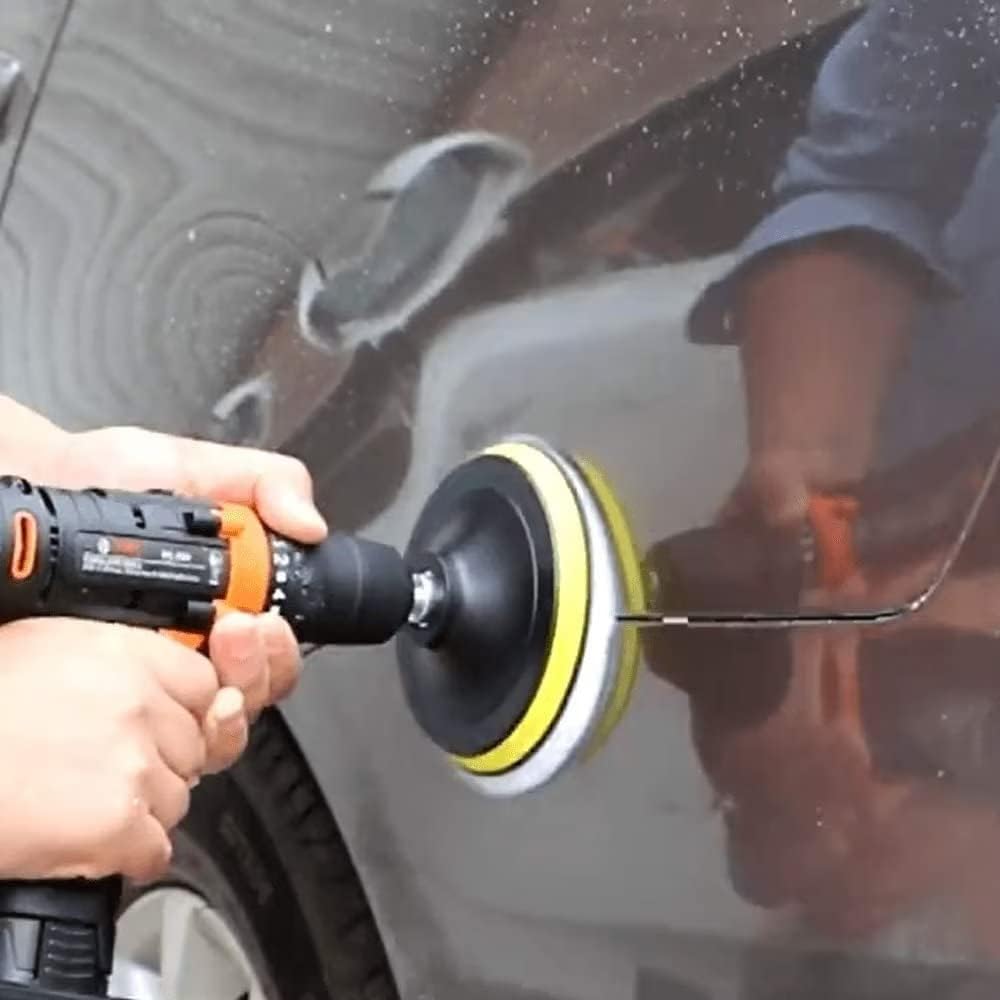 IPELY uso en coche con pad de lana mejorando brillo de pintura