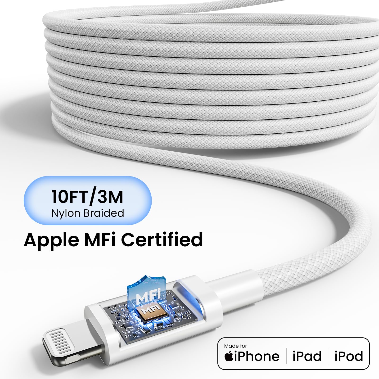 ipremium cable extendido 3 metros mostrando largo para uso cómodo