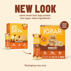 IQBAR Banana Nut barra envuelta lista para llevar y comer