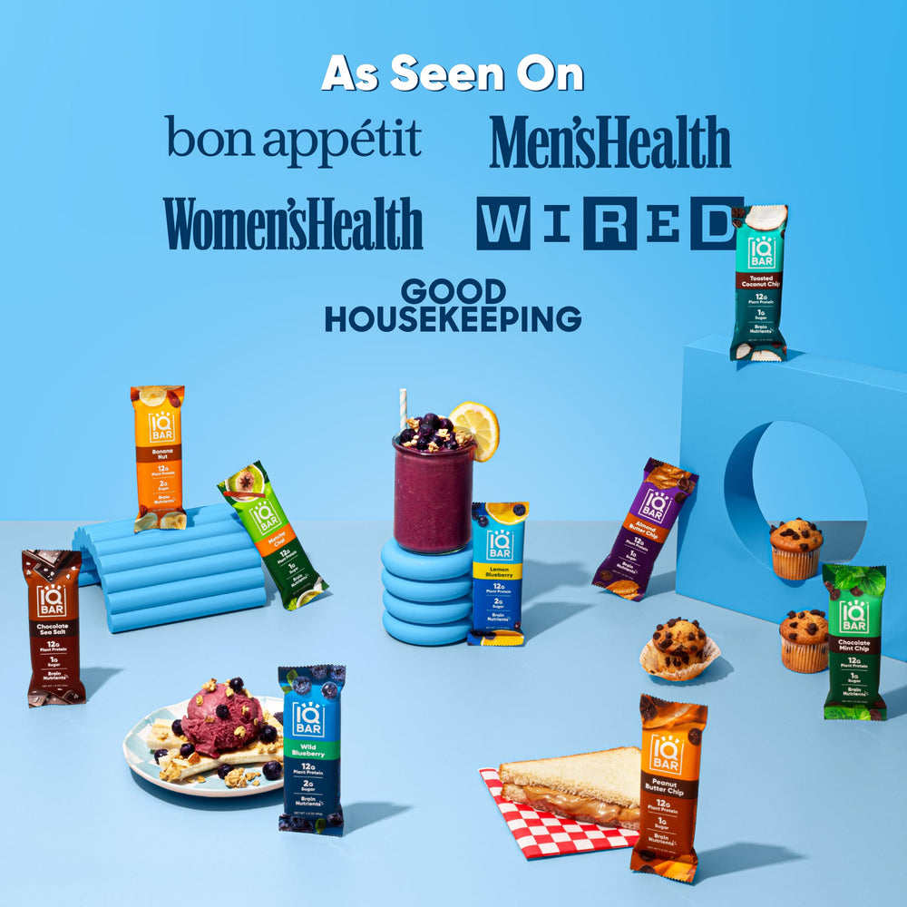 IQBAR ingredientes clave MCT y Lion's Mane visibles para enfoque