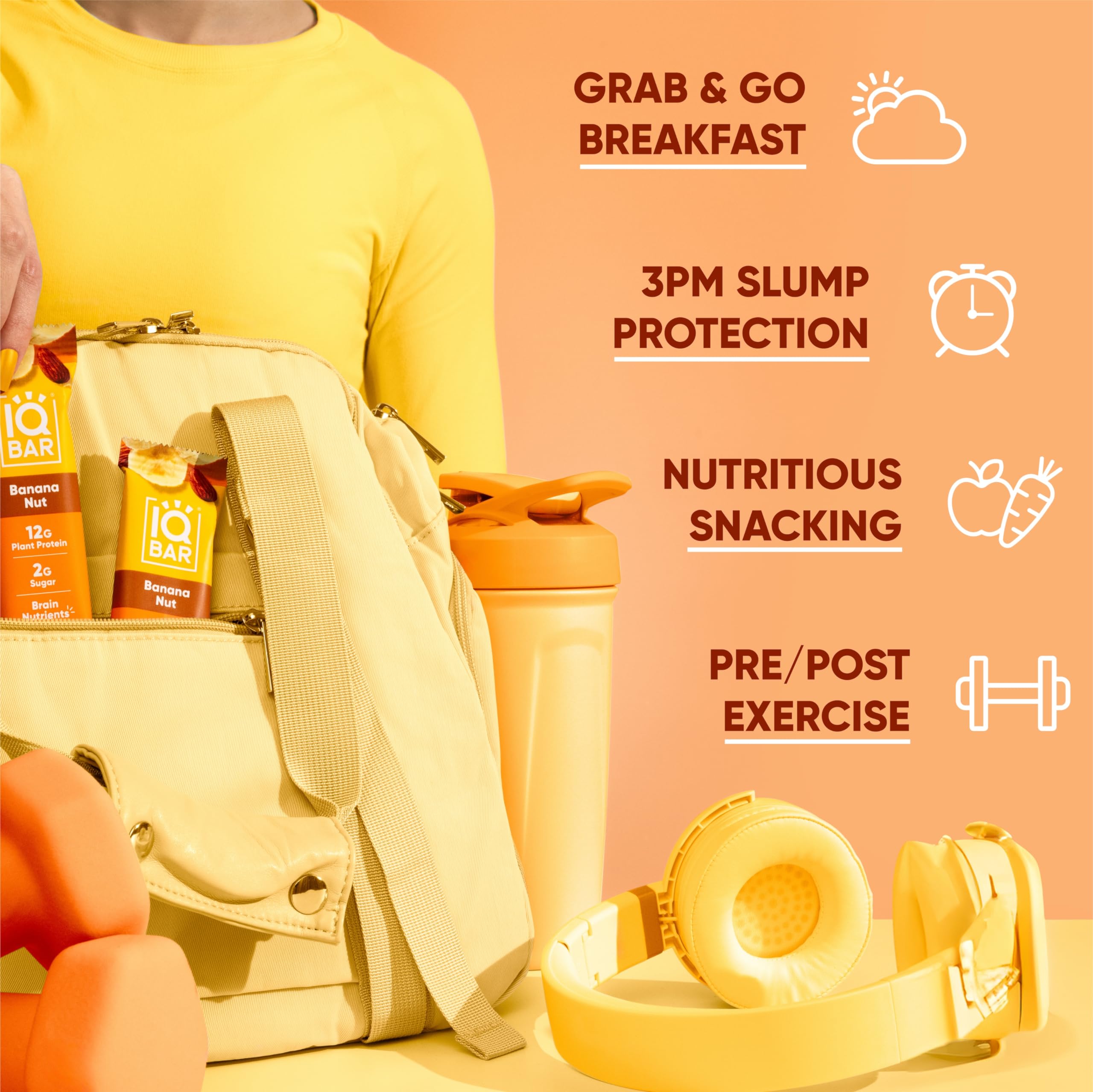 IQBAR barritas servidas en mesa desayuno práctica alternativa saludable