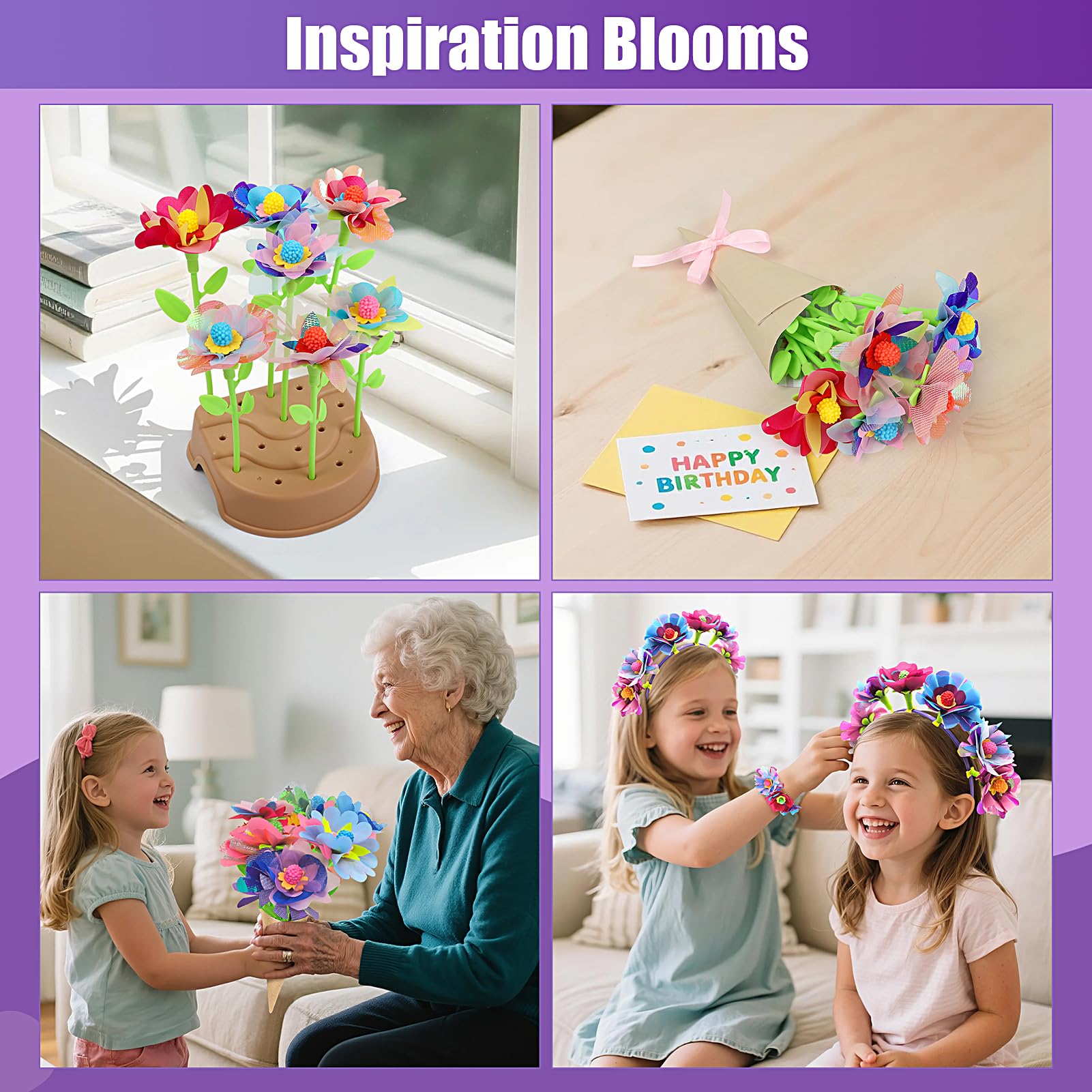 IQBOX piezas para joyería infantil mostrando pulseras y coronas creativas