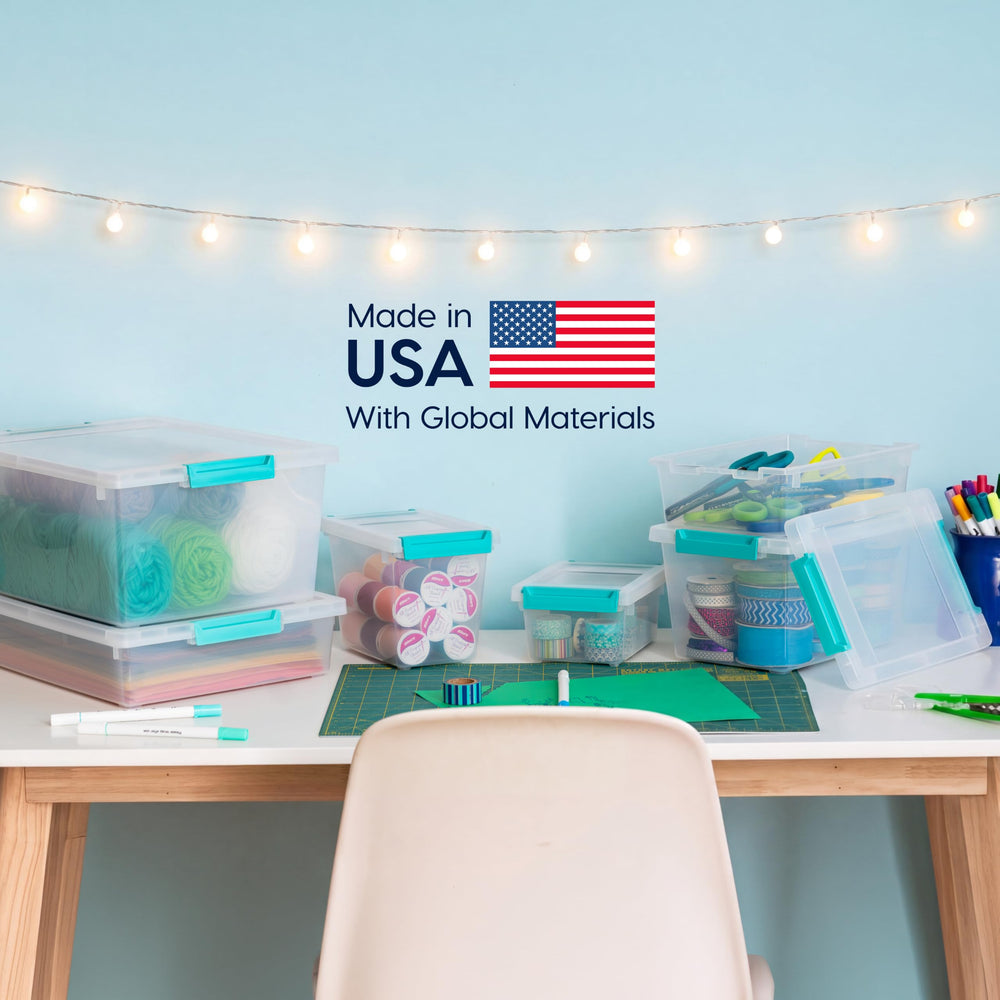 IRIS USA ambiente doméstico organizado con cajas en uso cotidiano