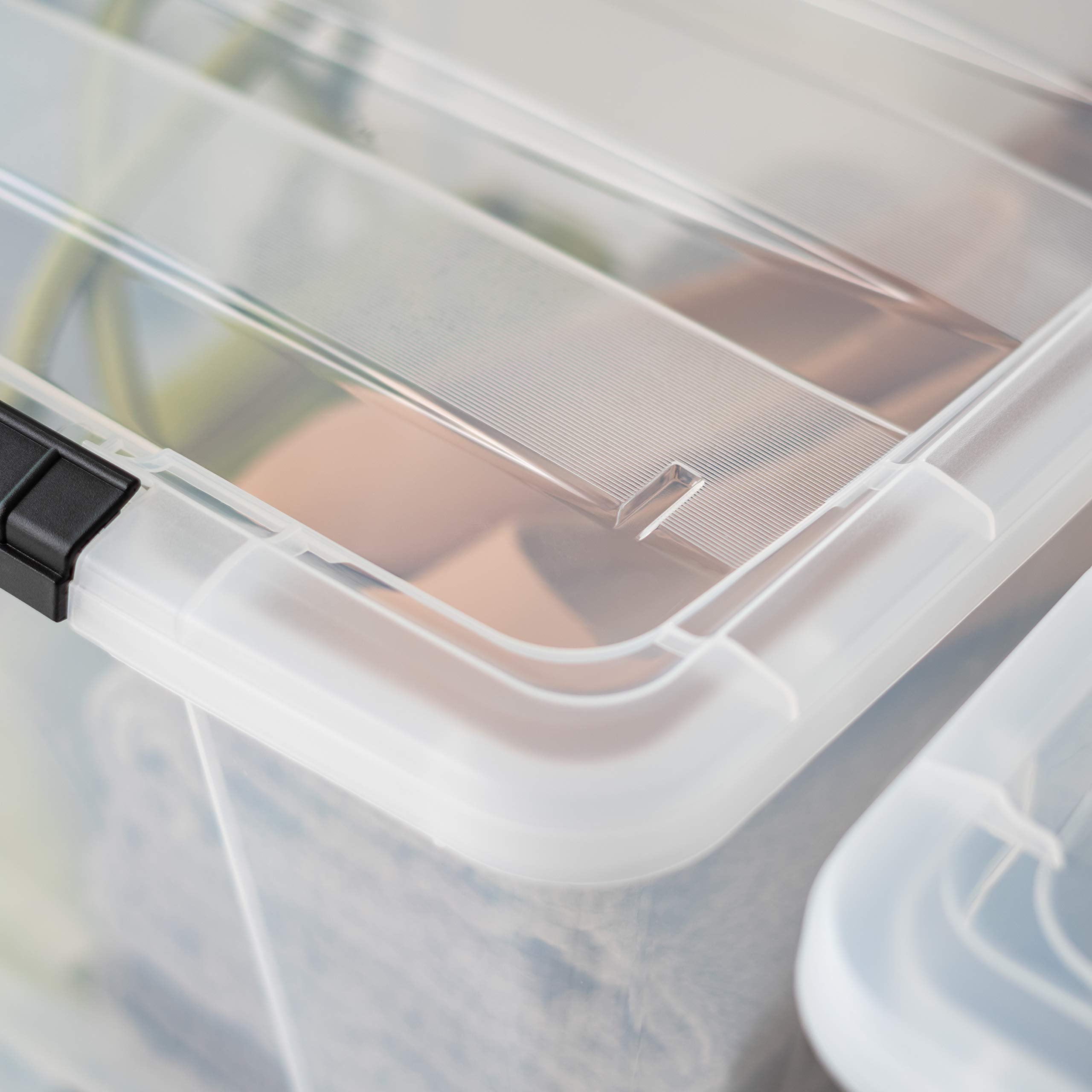 IRIS USA open bin showing interior for neat, visible storage benefit