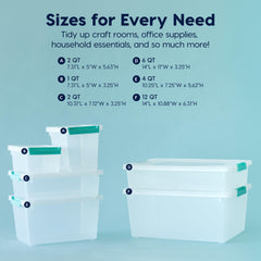 IRIS USA bin with standard paper inside showing organized flat storage