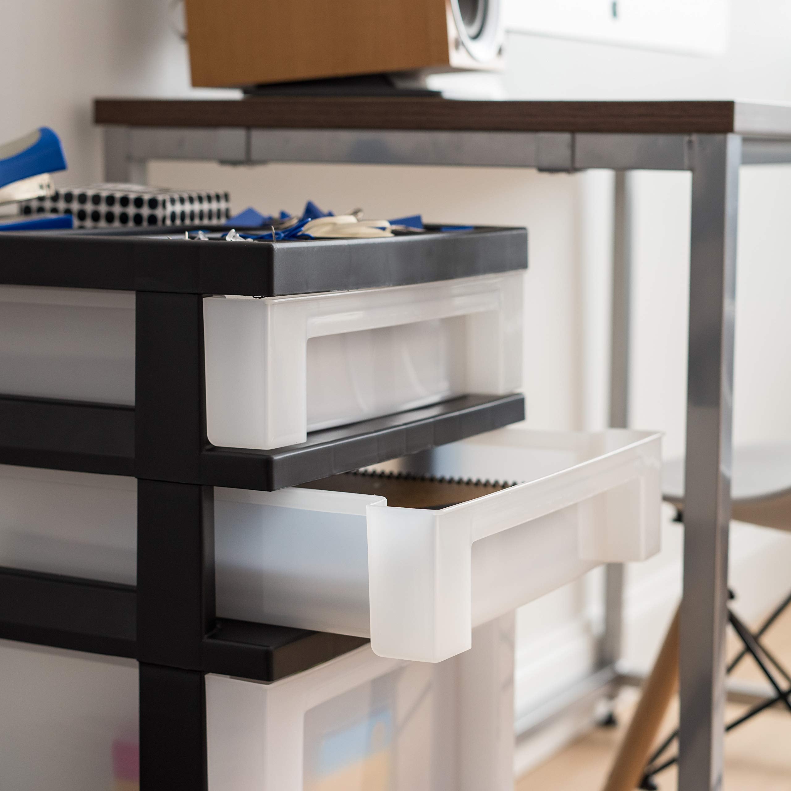 IRIS USA en escritorio junto a materiales creativos, facilita flujo de trabajo
