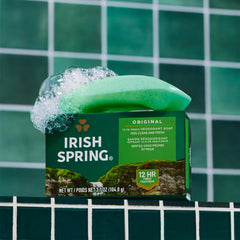 Irish Spring primer plano de la textura de la barra, limpieza eficaz