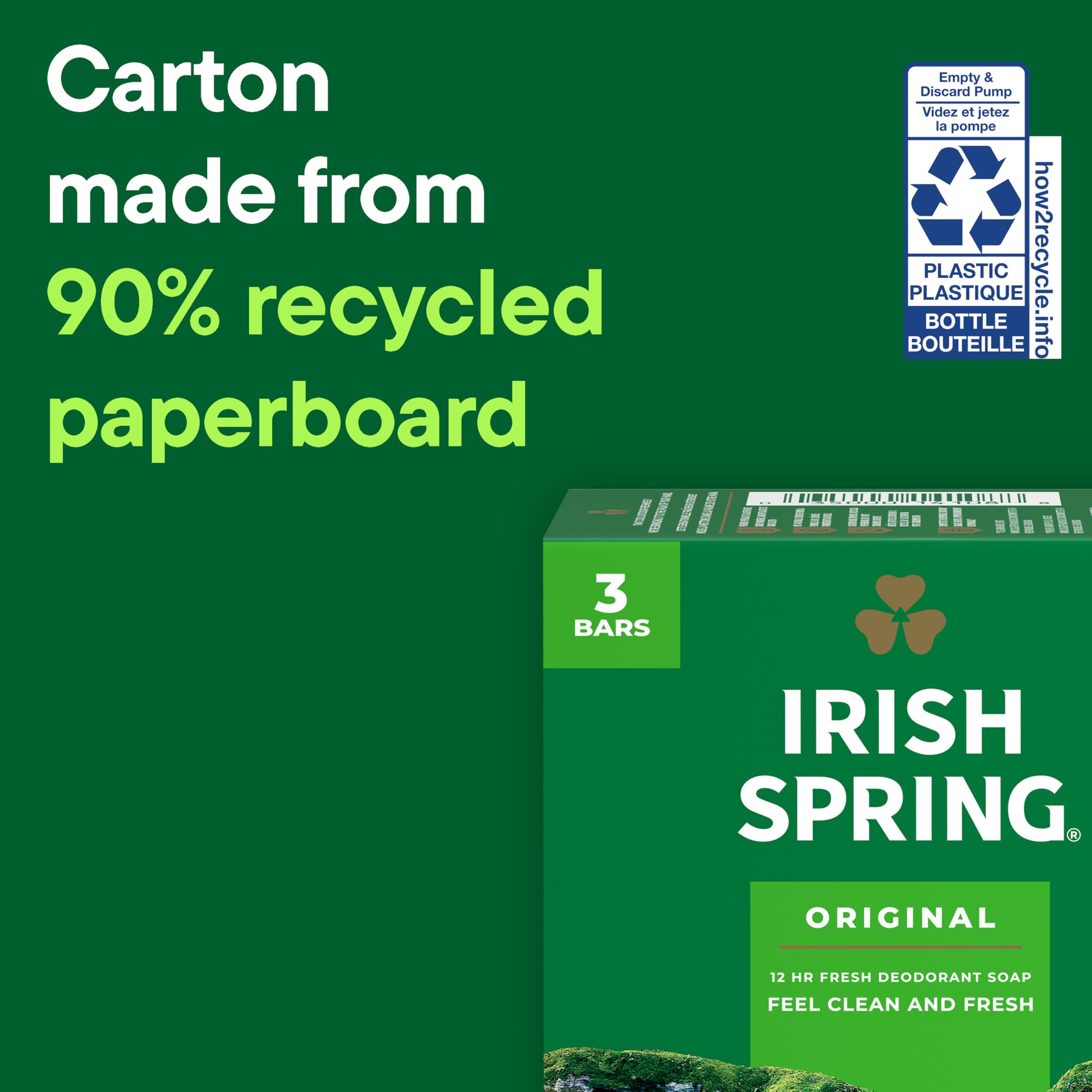 Irish Spring comparación de tamaño en mano, tamaño práctico y portátil