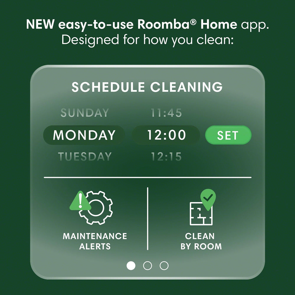 iRobot Roomba 105 app pantalla mostrando programación y control remoto