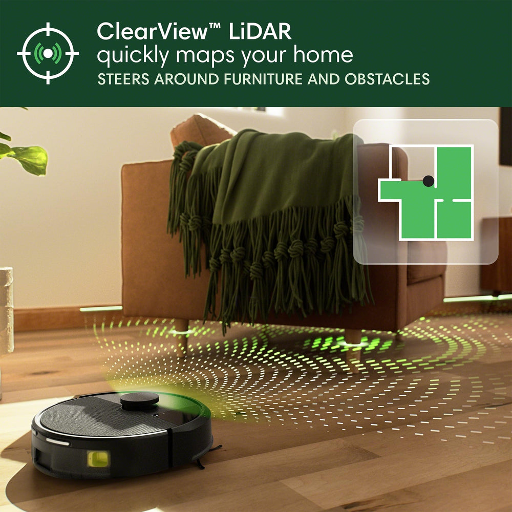 iRobot Roomba 105 comparado en escala para entender tamaño compacto