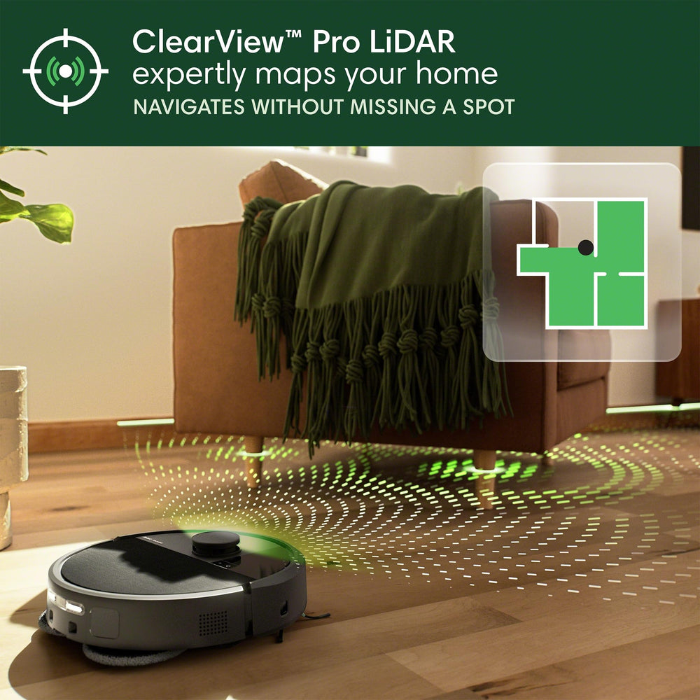 iRobot Roomba junto a objeto de referencia para mostrar tamaño compacto