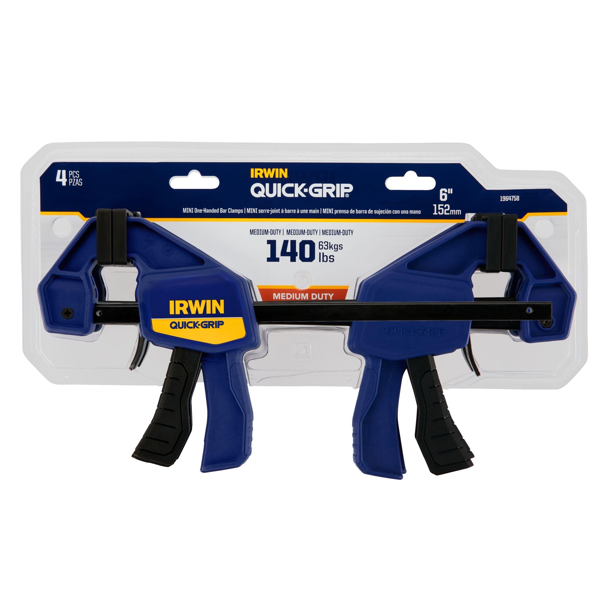 IRWIN Quick-Grip embalaje y etiqueta mostrando especificaciones del producto y garantía IRWIN