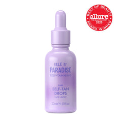 Isle of Paradise gotas y textura para mezclar con hidratante y obtener bronceado natural