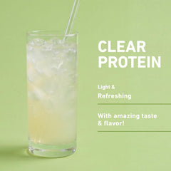Isopure frasco abierto con polvo Mango Lime listo para preparar bebida