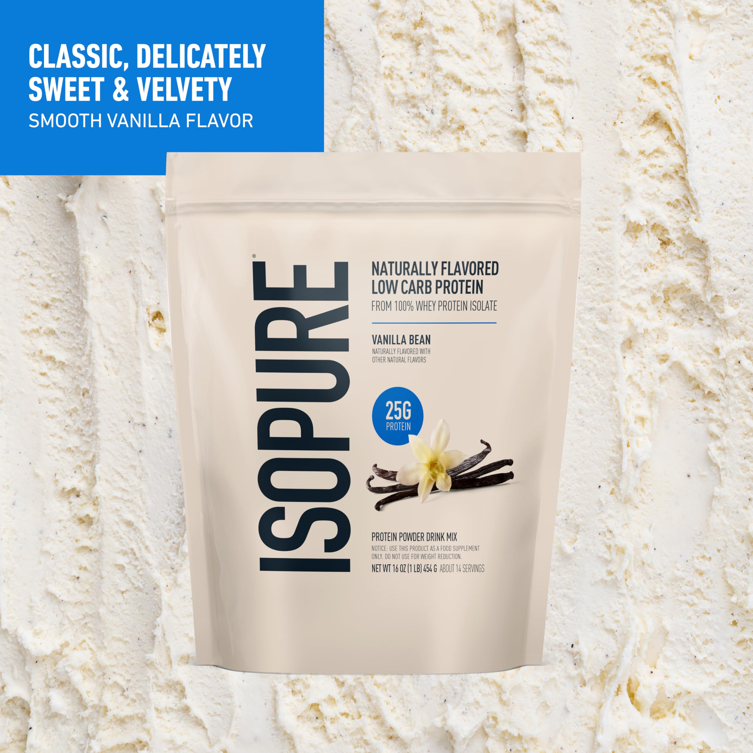 Isopure vaso de batido Vainilla Bean listo para consumo y rápido aporte proteico