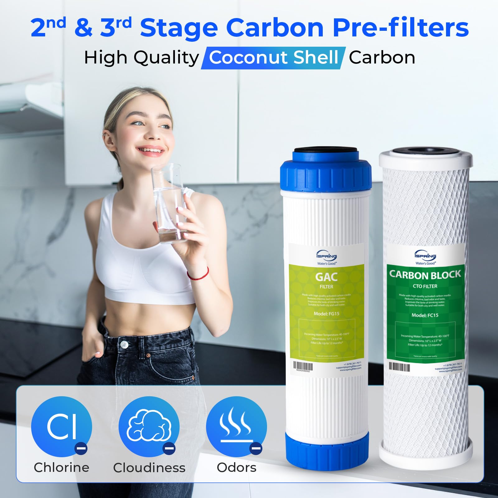 iSpring instalación bajo fregadero con los filtros en su lugar para agua limpia diaria