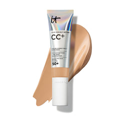 IT Cosmetics frasco frontal mostrando la tonalidad Neutral Tan y beneficio cobertura completa