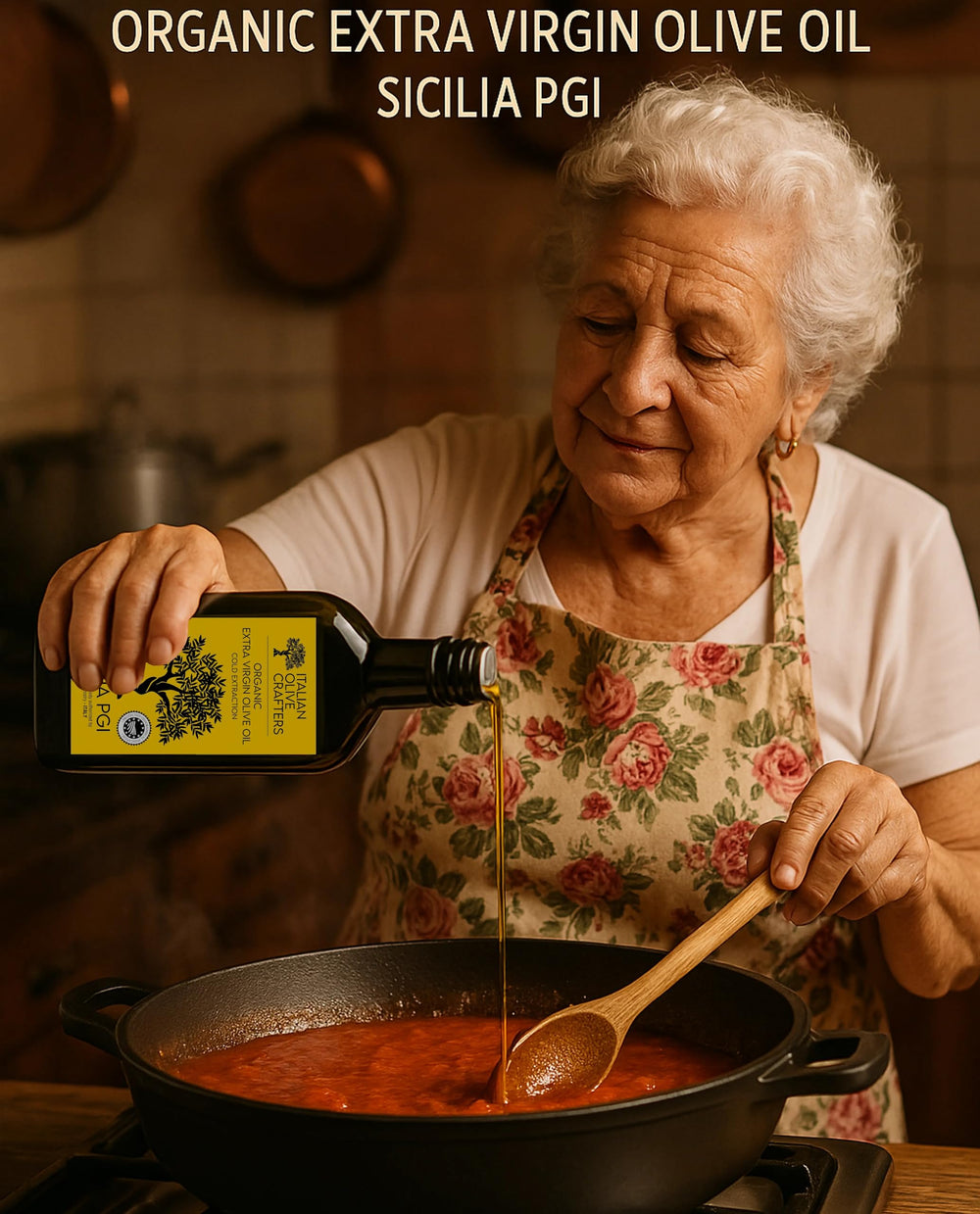 Italian Olive Crafters aceitunas en árbol en colina siciliana, trazabilidad