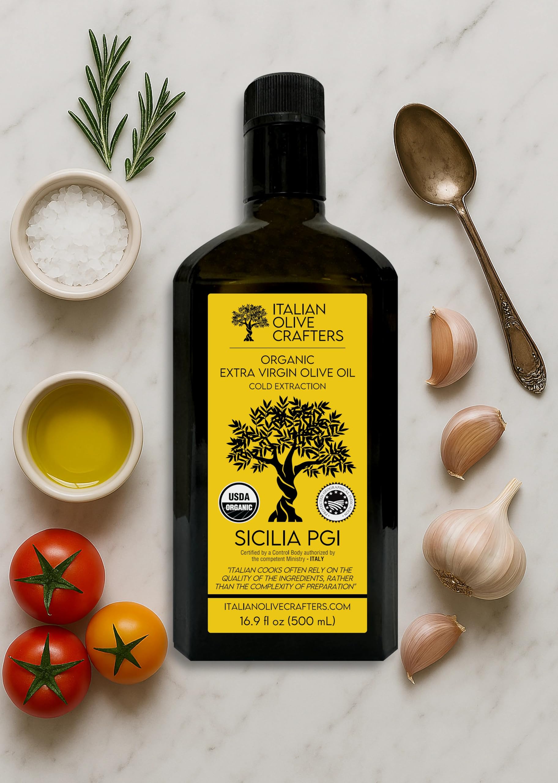 Italian Olive Crafters cierre de tapa vertiendo sin goteos, control porcionado