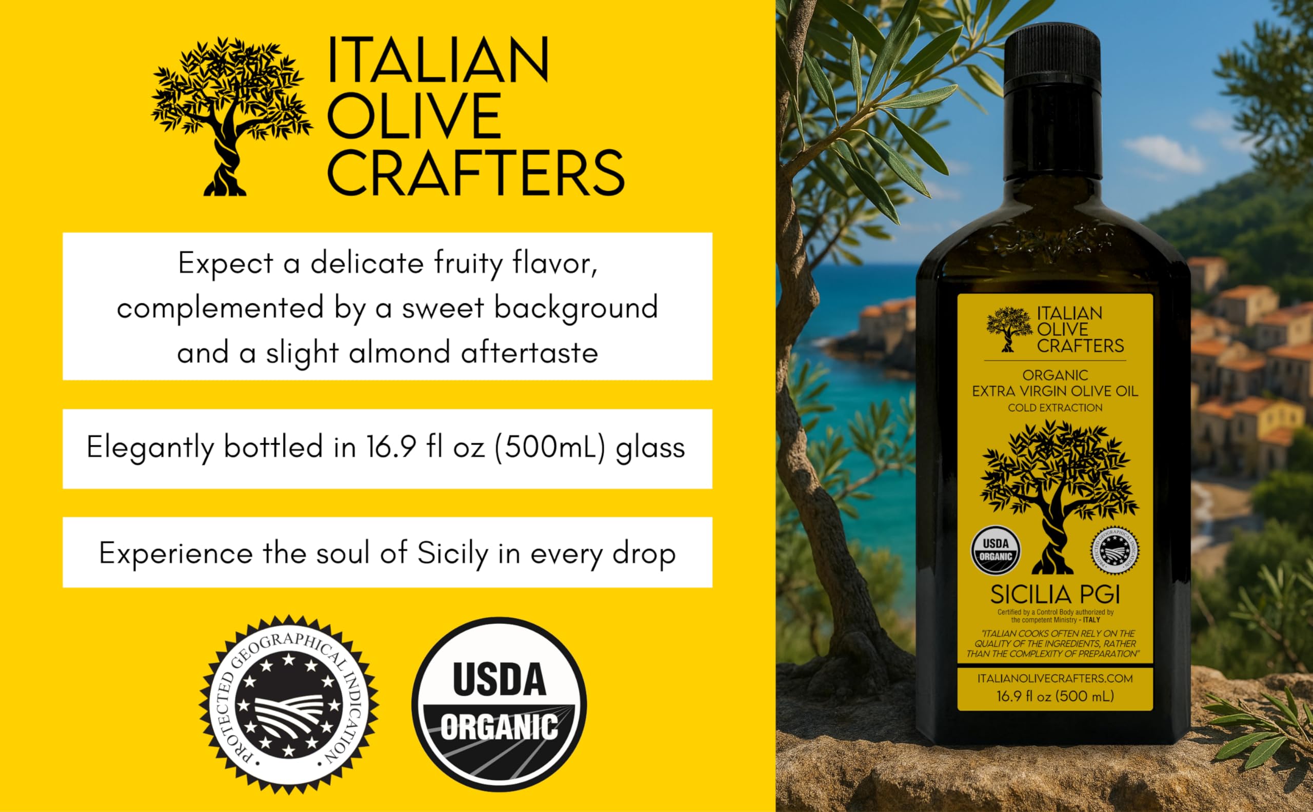 Italian Olive Crafters textura del aceite en cuchara, ideal para degustar