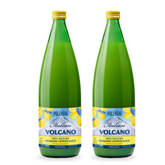 Italian Volcano vista frontal de botella 1L mostrando etiqueta orgánica y tamaño práctico