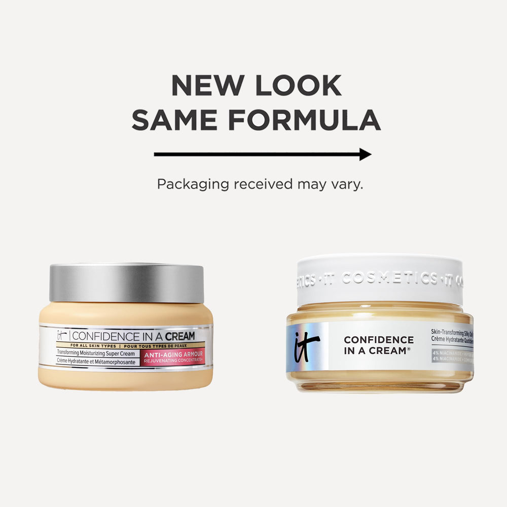 IT Cosmetics frasco abierto de Confidence in a Cream con tapa extraíble beneficio práctico