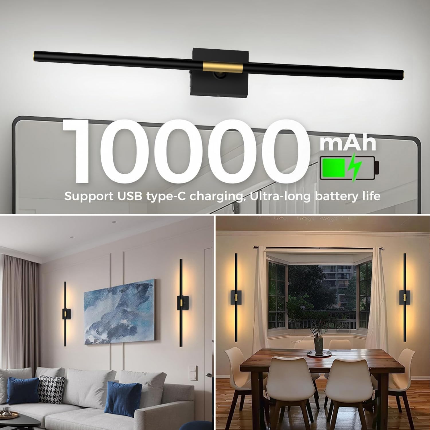 iThird aplique instalado junto a mueble TV creando ambiente acogedor