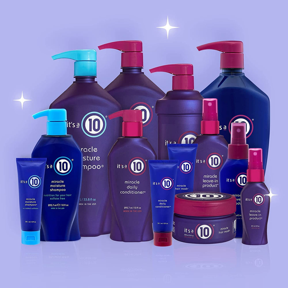 It's a 10 Haircare etiqueta con ingredientes que refuerzan protección