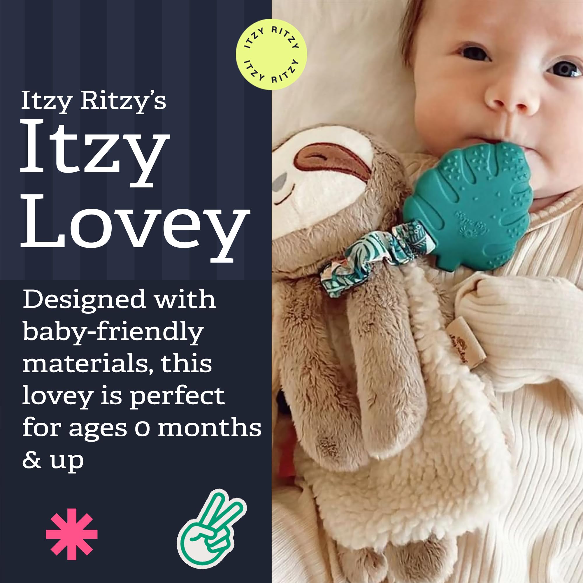 Itzy Ritzy detalle de sherpa y minky que ofrece confort táctil