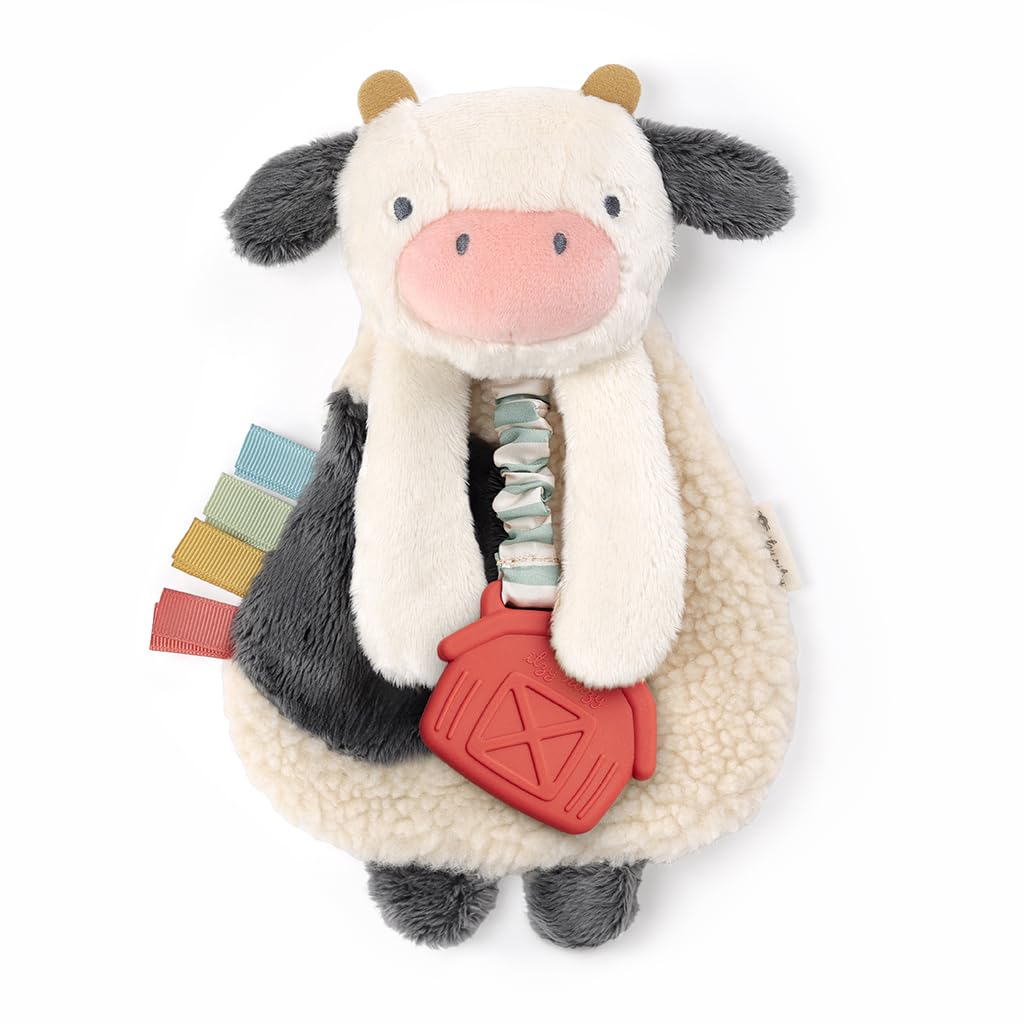 Itzy Ritzy vaca frontal mostrando diseño acogedor y confort para bebé