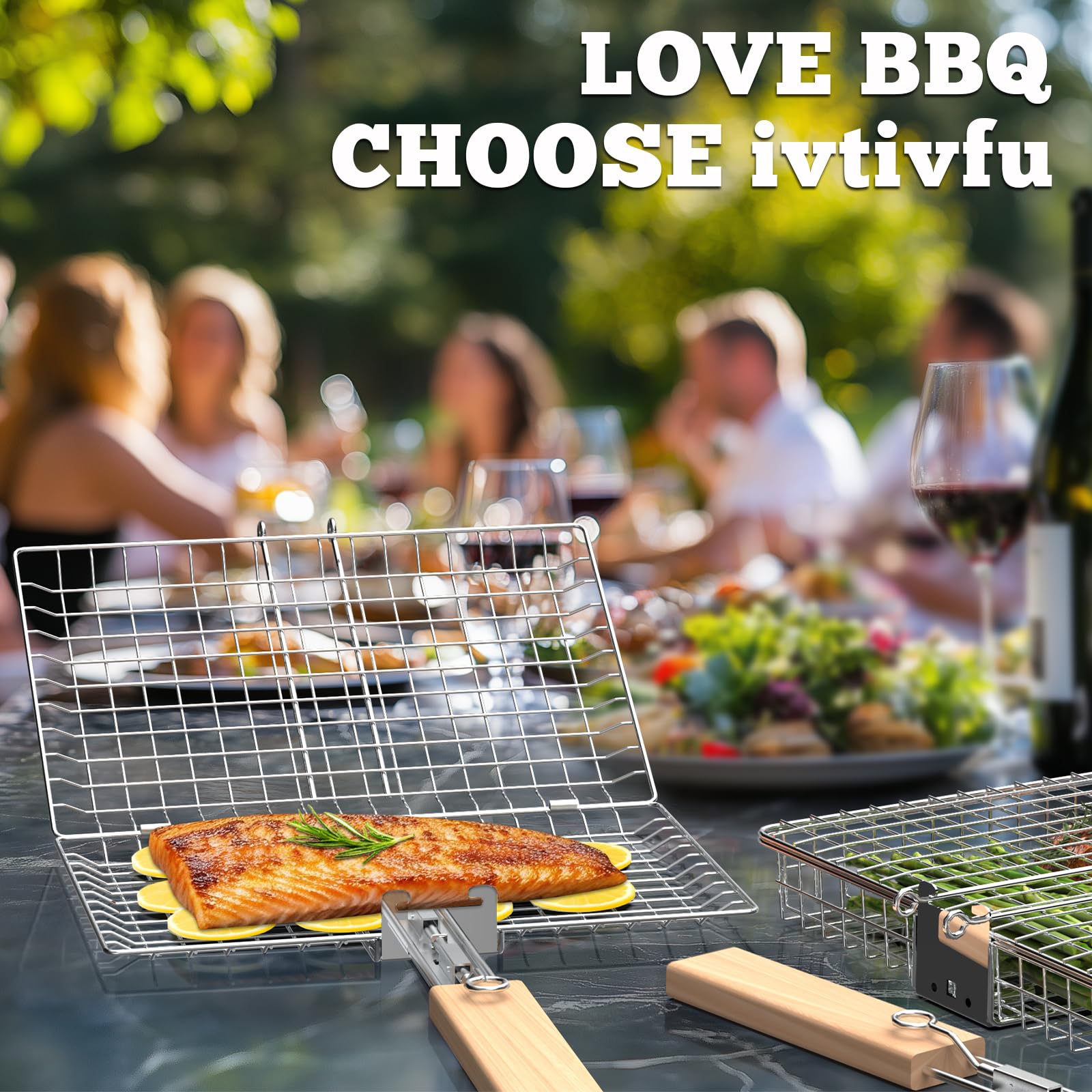Ivtivfu baskets cooking over campfire conveying reliable outdoor use