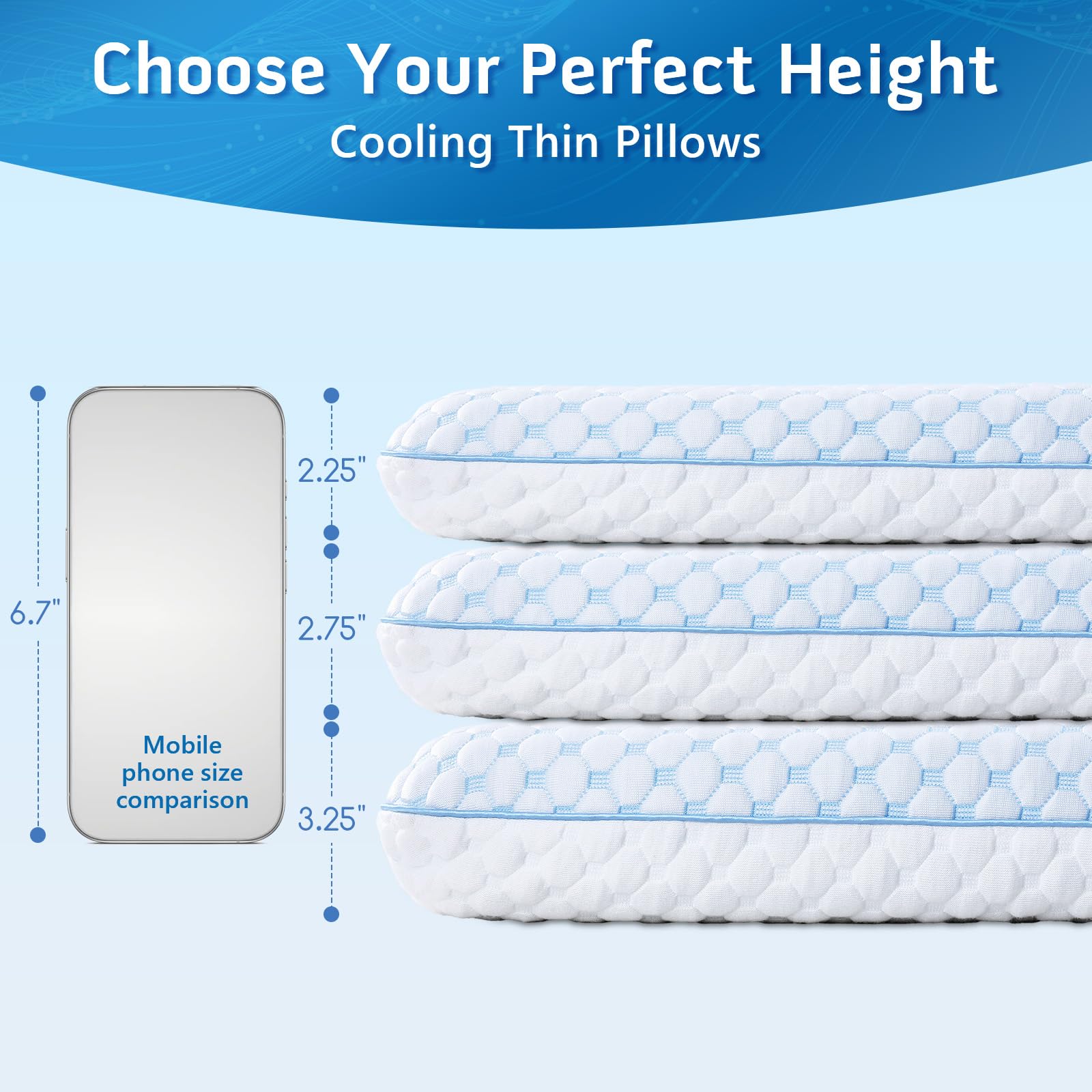 Iwacool almohada colocada en cama en dormitorio moderno, aspecto elegante y práctico