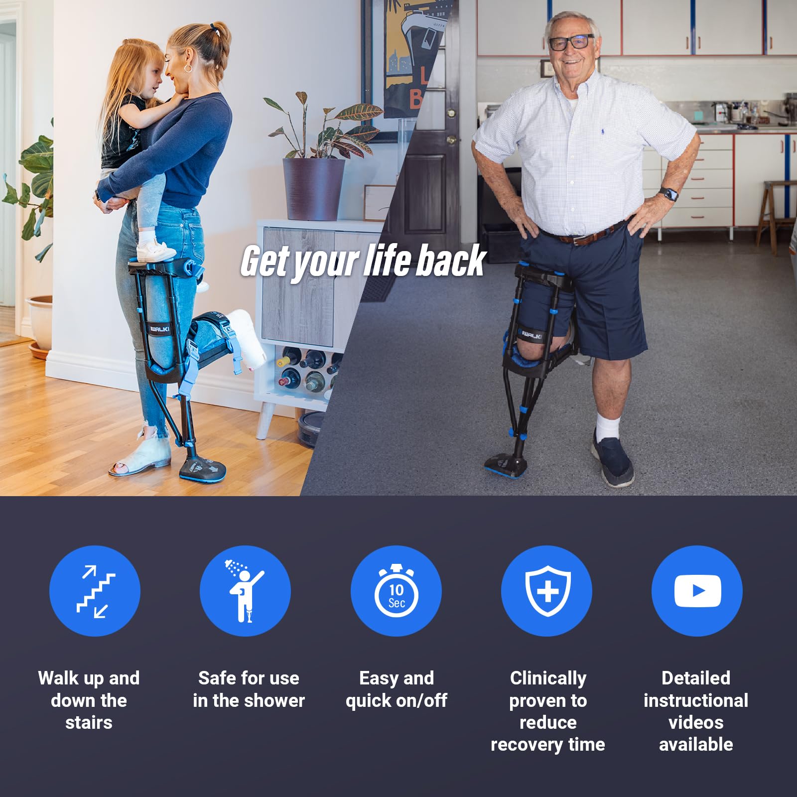 iWALKFree subiendo escaleras demostrando equilibrio y funcionalidad