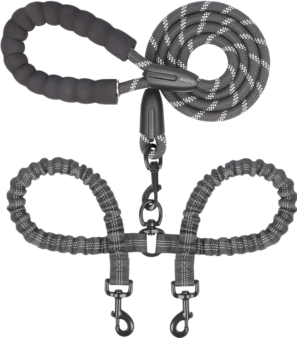 iYoShop correa doble frontal mostrando longitud y color negro, ideal para paseos cómodos