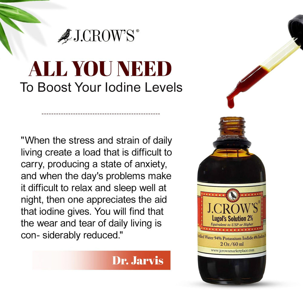 J. CROW'S etiqueta con ingredientes y concentraciones para confianza