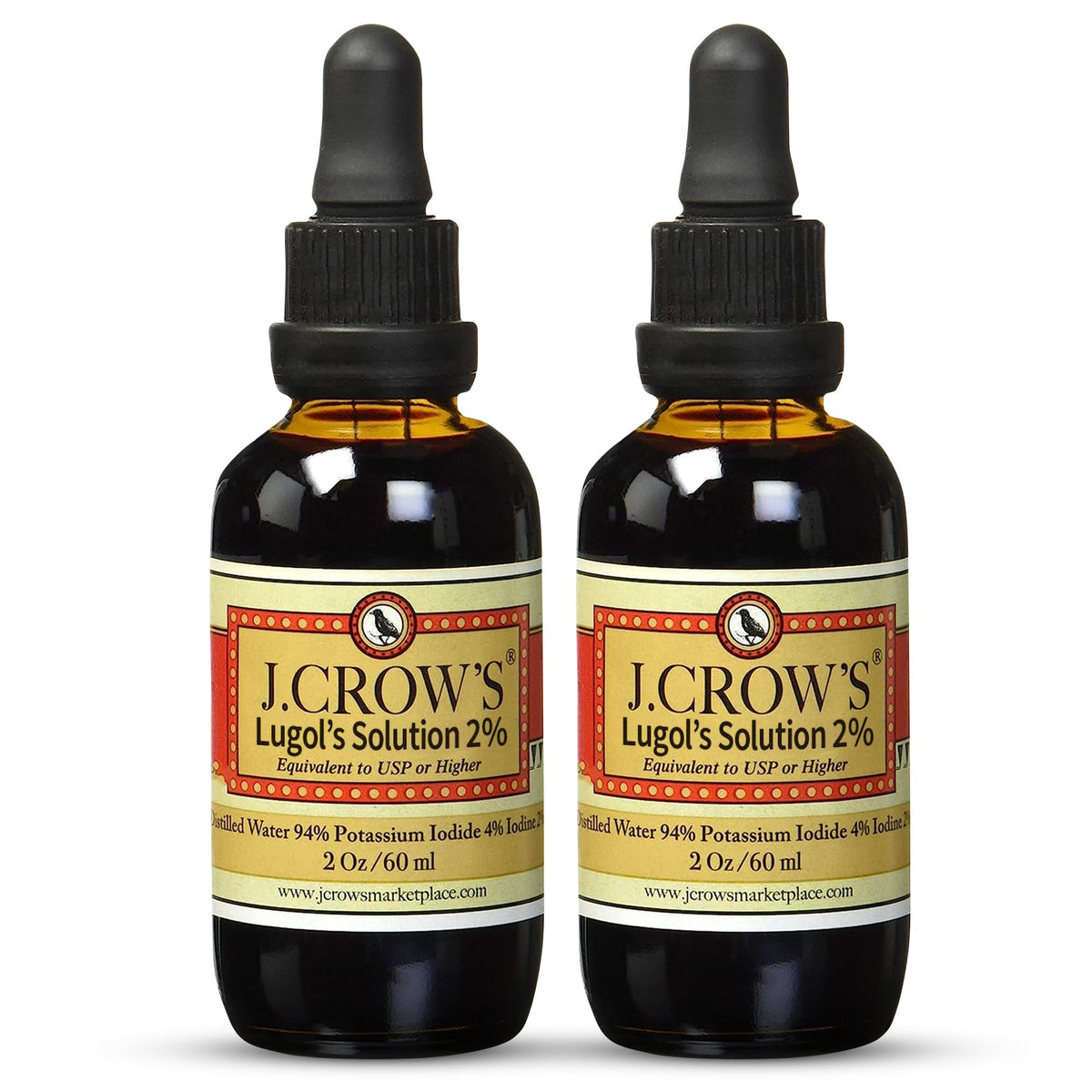 J. CROW'S frasco frontal mostrando la etiqueta clara y profesional