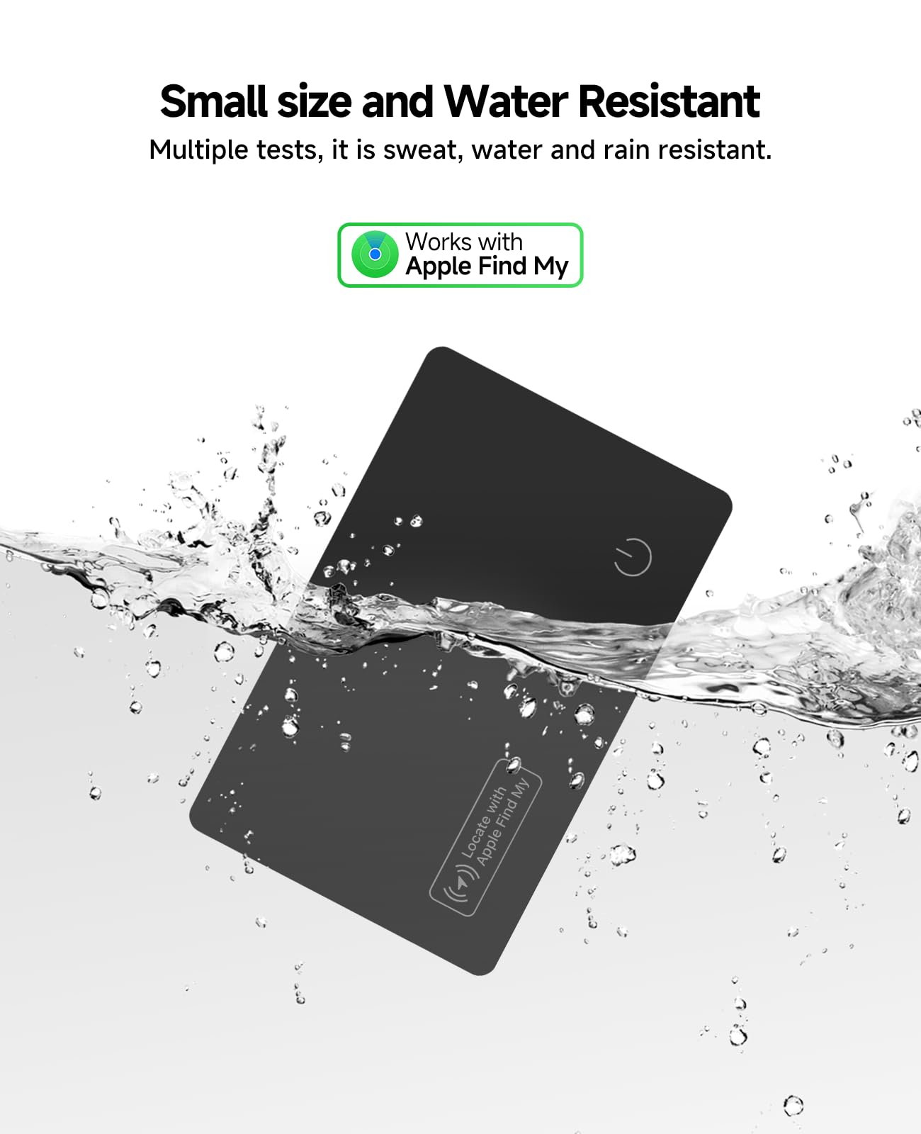 J-Tech Digital Air Card junto a llaves mientras suena alarma de 100 dB para localización rápida