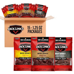 Jack Link's frente del empaque mostrando variedad y conveniencia