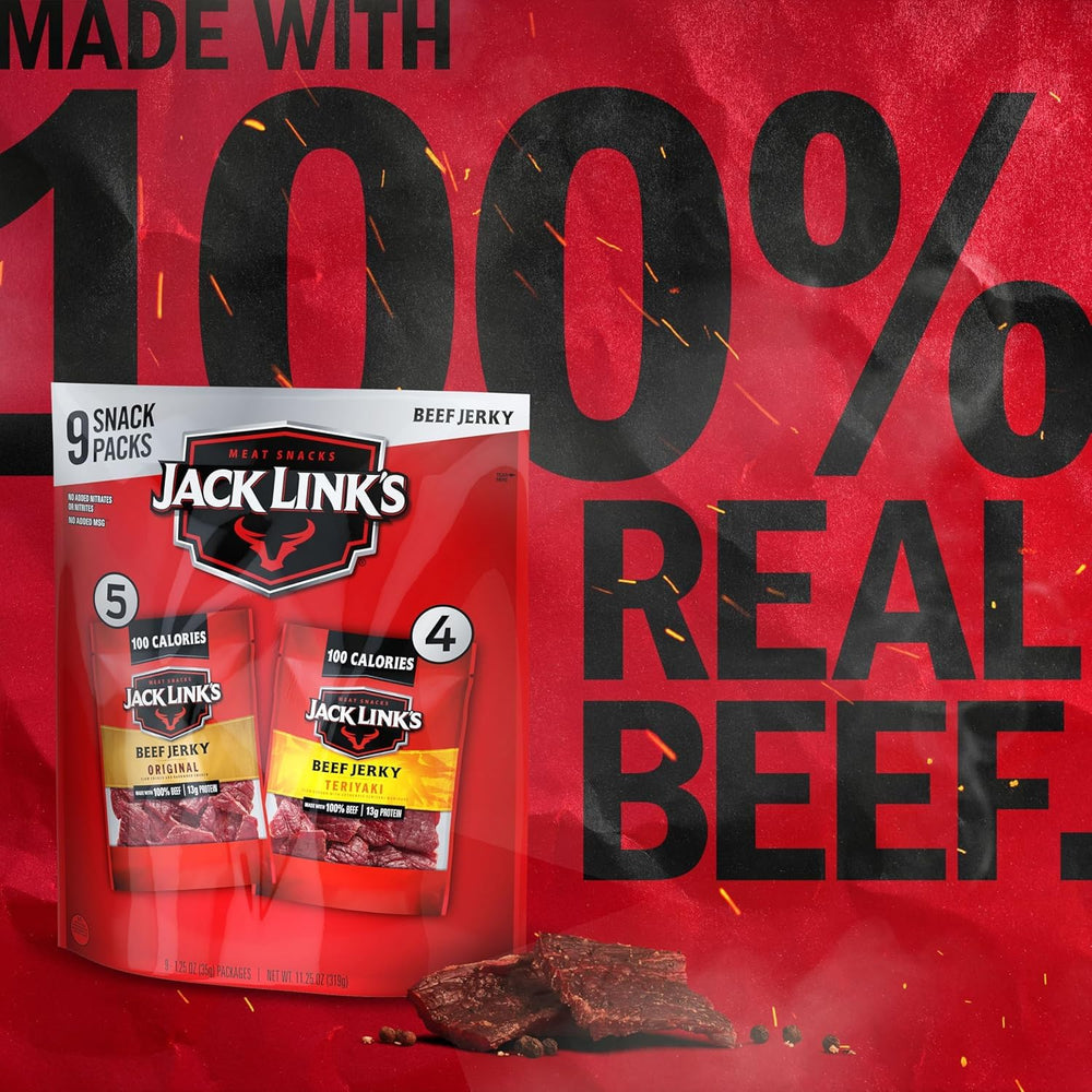Jack Link's close-up jerky strip showing tender texture and smoky finish