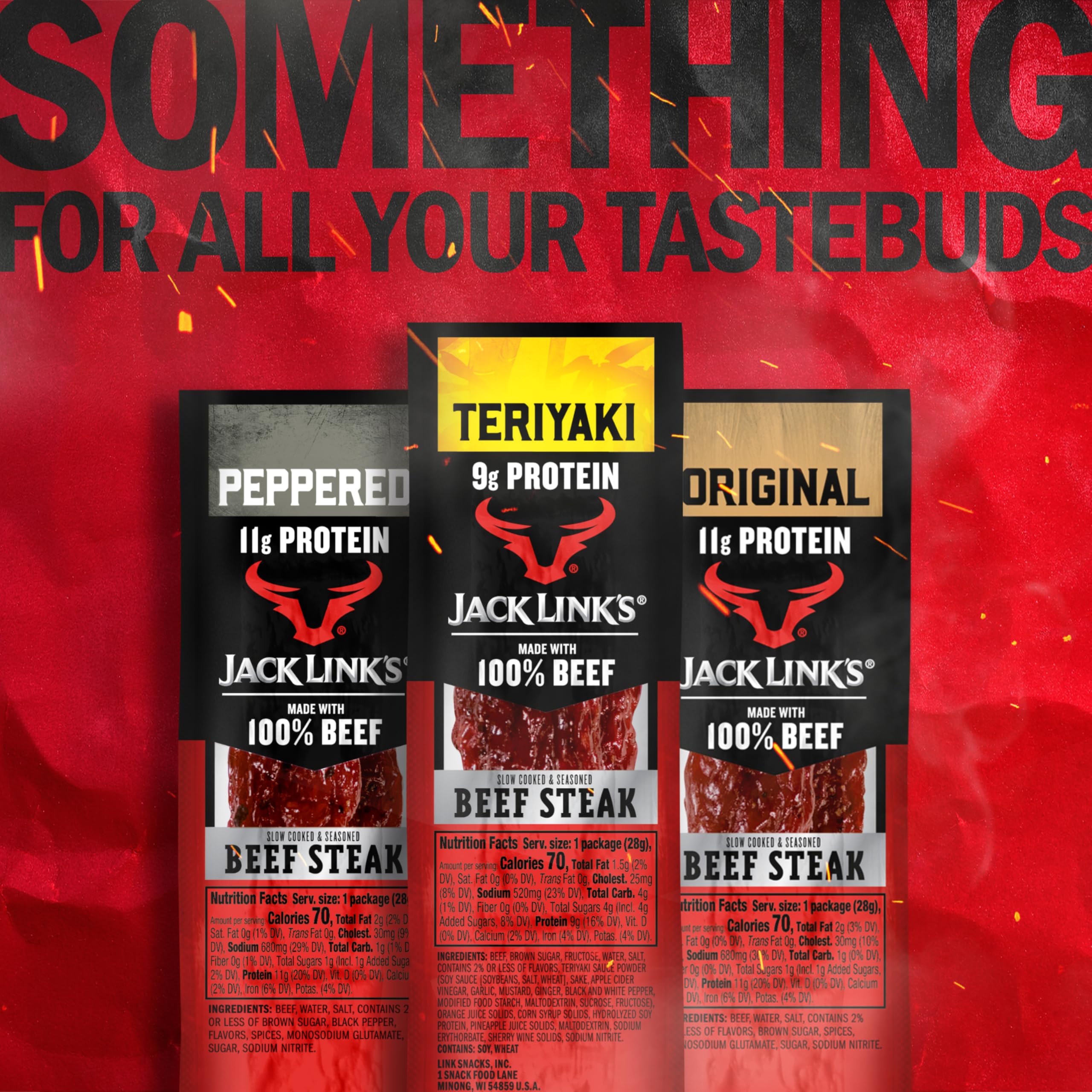 Jack Link's filetes en entorno de camping listos como snack proteico