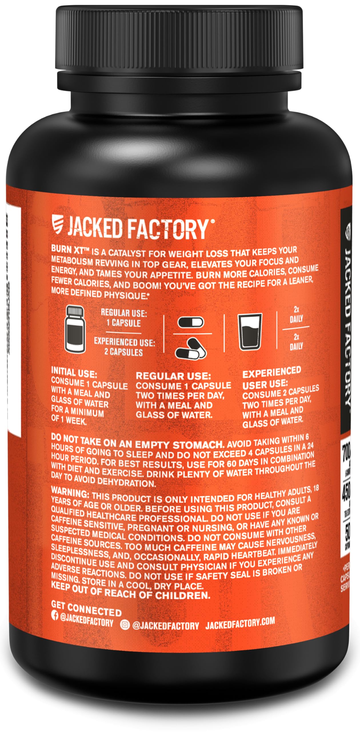 Jacked Factory lifestyle con persona activa, soporte para objetivos fitness