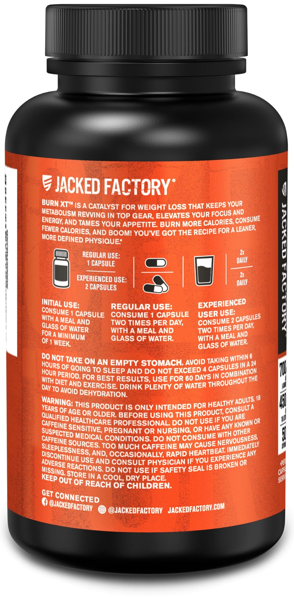 Jacked Factory lifestyle con persona activa, soporte para objetivos fitness