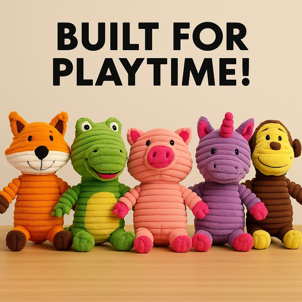 Jalousie conjunto de peluches en suelo para juego grupal activo