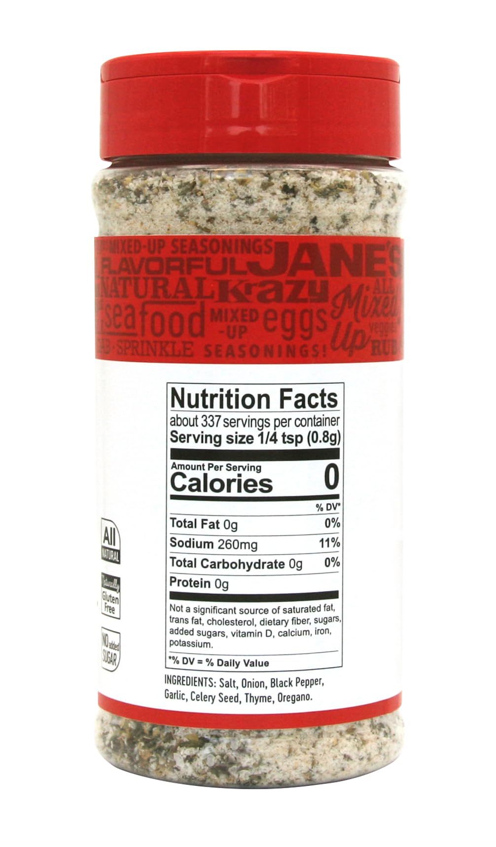 Jane's Krazy detalle de etiqueta con ingredientes, transparencia en la información