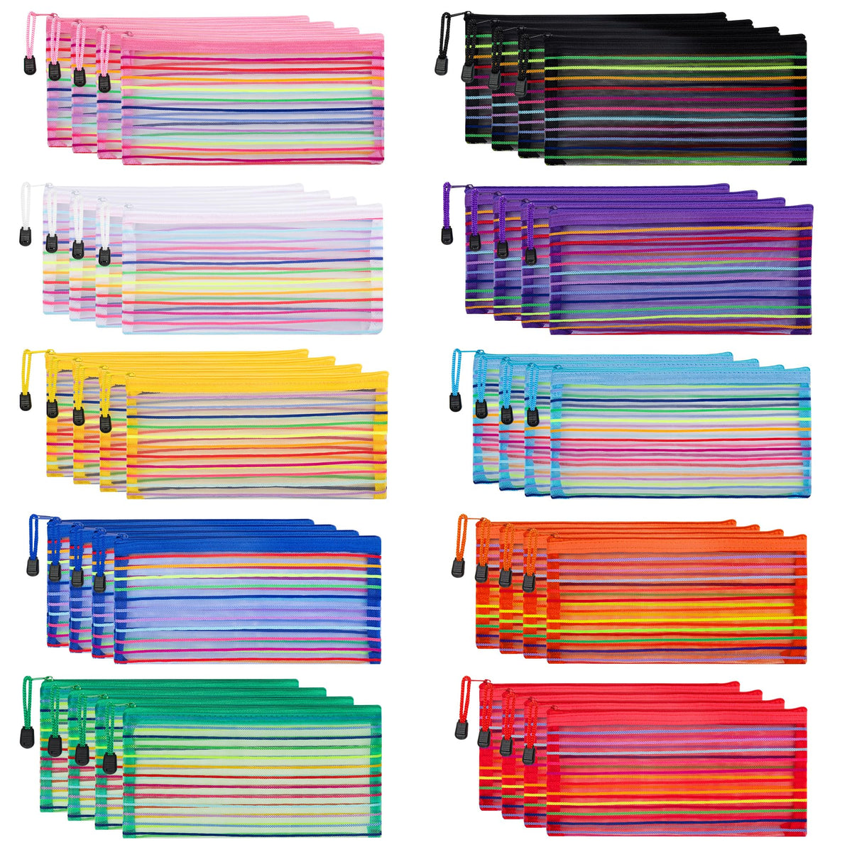 JARLINK estuches frontales mostrando 10 colores y orden