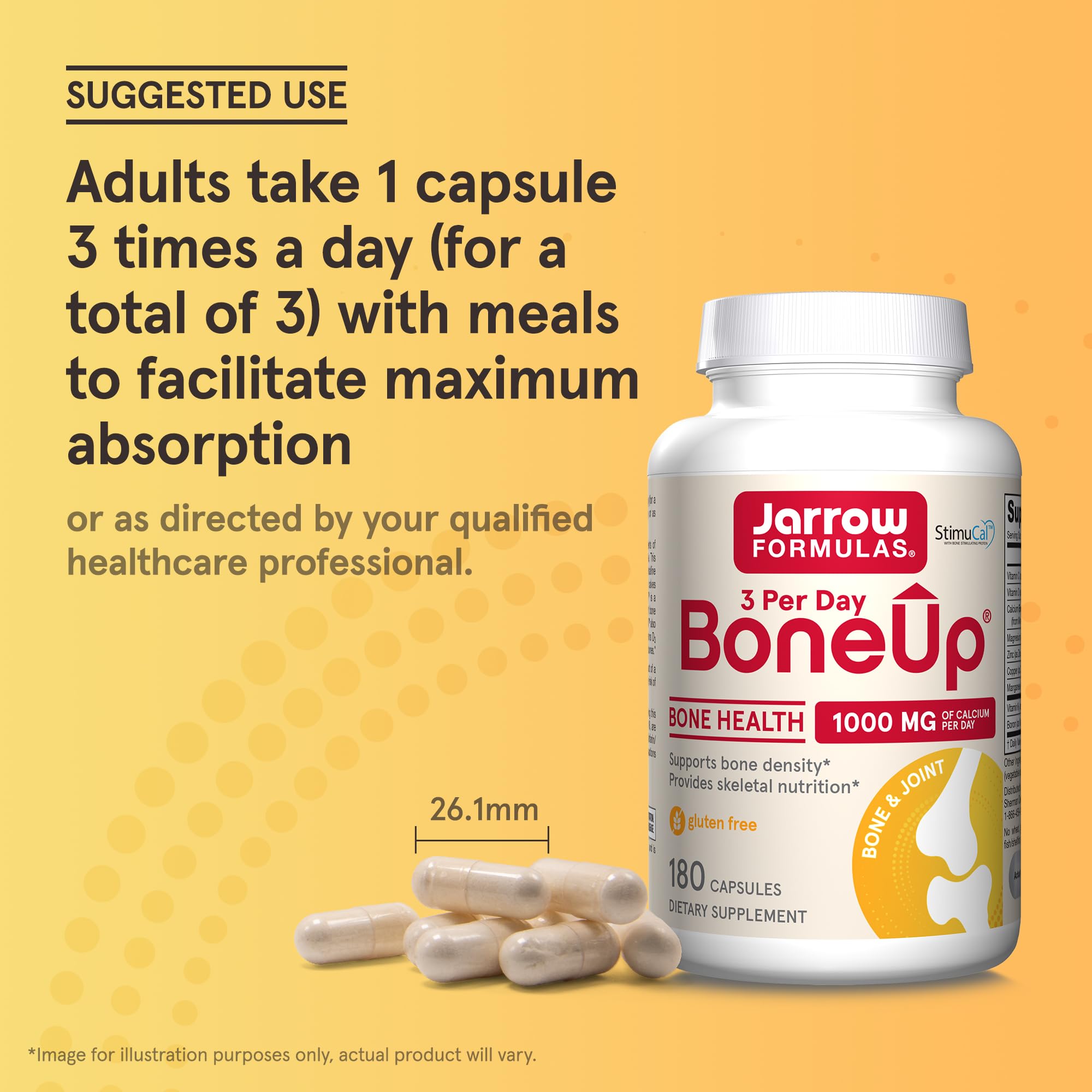 Jarrow Formulas BoneUp envase junto a otros suplementos para combinación segura