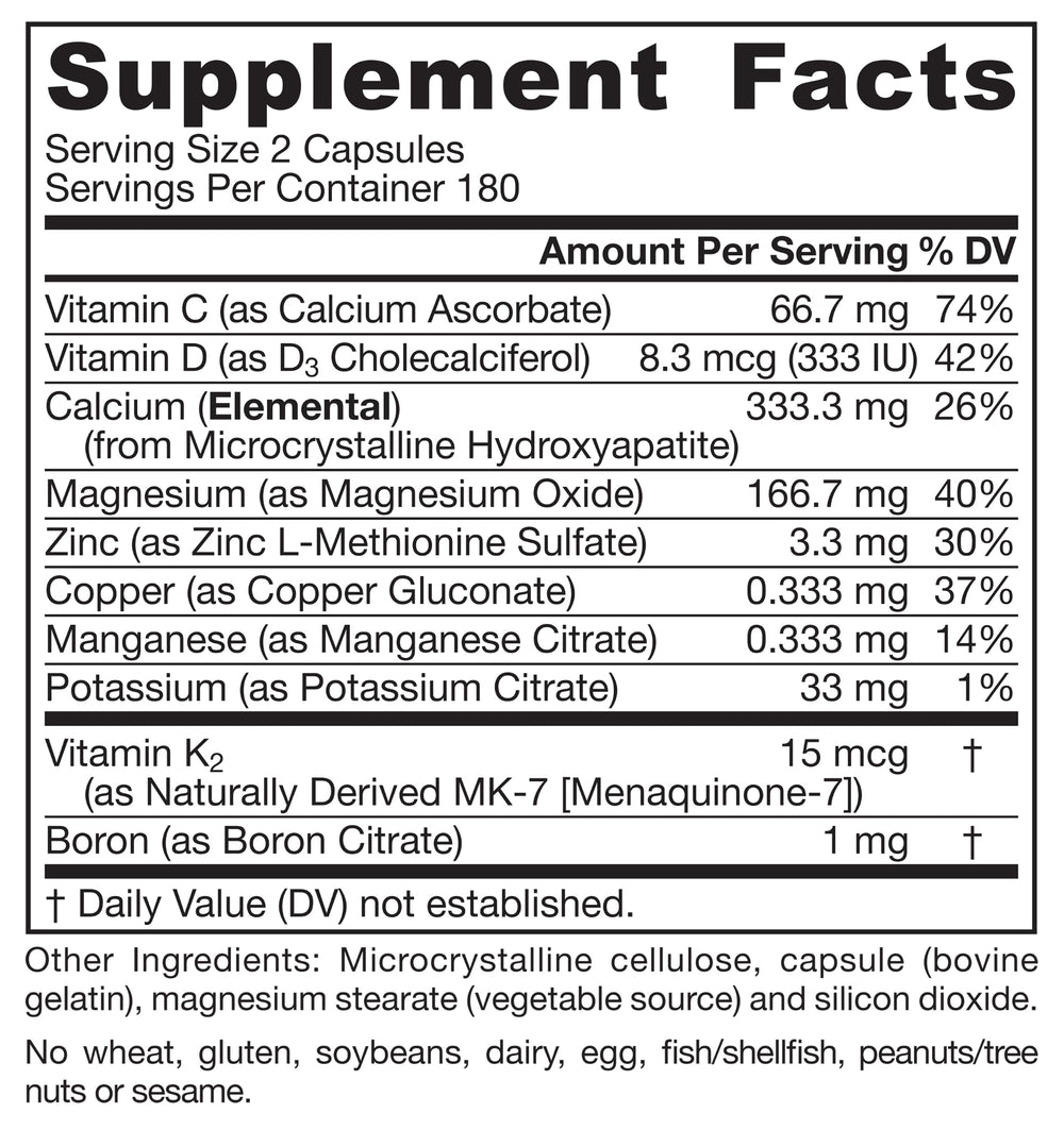Jarrow Formulas minerales y vitaminas dispuestos mostrando la composición multinutriente