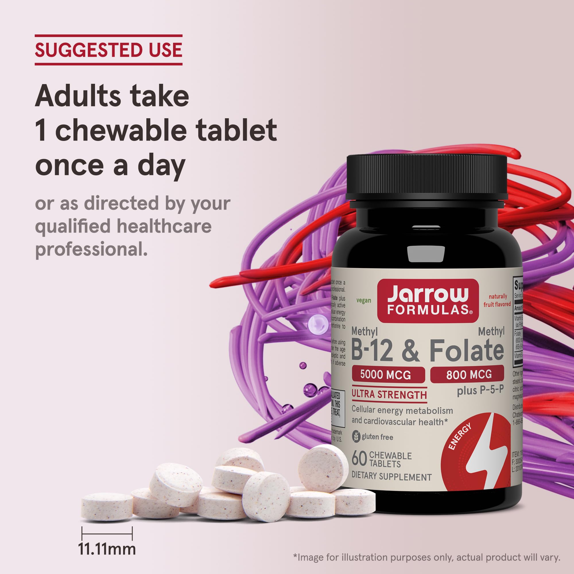 Jarrow Formulas botella abierta con tabletas alrededor, utilidad para almacenamiento